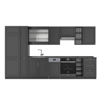 Vicco Cucina componibile Landhaus antrazit-oro 355 cm senza piano di lavoro