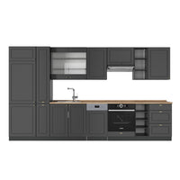 Vicco Cucina componibile Landhaus antrazit-oro 355 cm , PL Rovere