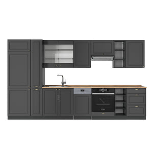 Vicco Cucina componibile Landhaus antrazit-oro 355 cm , PL Rovere