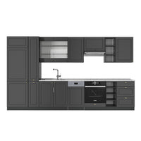 Vicco Cucina componibile Landhaus antrazit-oro 355 cm , PL Marmo
