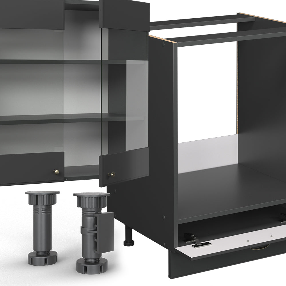 Vicco Cucina componibile Landhaus antrazit-oro 355 cm , PL Rovere