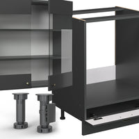 Vicco Cucina componibile Landhaus antrazit-oro 355 cm senza piano di lavoro