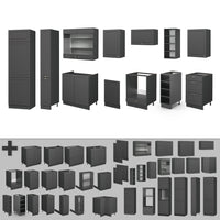 Vicco Cucina componibile Landhaus antrazit-oro 355 cm , PL Marmo