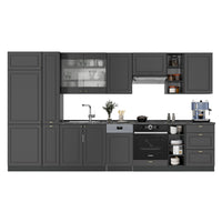 Vicco Cucina componibile Landhaus antrazit-oro 355 cm , PL Marmo