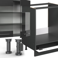 Vicco Cucina componibile Antracite lucido 355 cm senza piano di lavoro