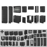 Vicco Cucina componibile Antracite lucido 355 cm senza piano di lavoro