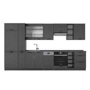 Vicco Cucina componibile Grigio scuro 355 cm senza piano di lavoro