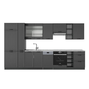 Vicco Cucina componibile Grigio scuro 355 cm , PL Marmo