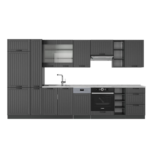 Vicco Cucina componibile Grigio scuro 355 cm , PL Marmo