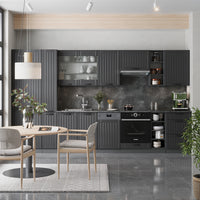 Vicco Cucina componibile Grigio scuro 355 cm , PL Rovere