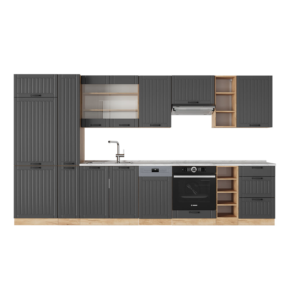 Vicco Cucina componibile Grigio scuro 355 cm , PL Marmo