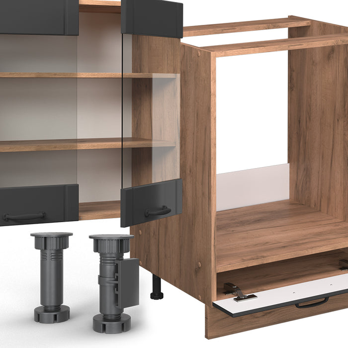 Vicco Cucina componibile Grigio scuro 355 cm senza piano di lavoro