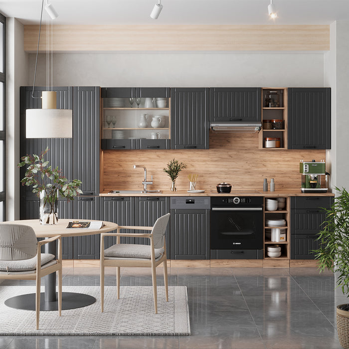 Vicco Cucina componibile Grigio scuro 355 cm , PL Marmo