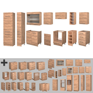 Vicco Cucina componibile Quercia dorata 355 cm , PL Rovere