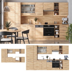 Vicco Cucina componibile Quercia dorata 355 cm senza piano di lavoro