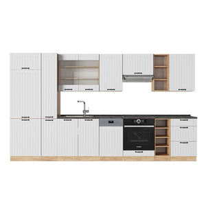 Vicco Cucina componibile Bianco casa di campagna 355 cm , PL Antracite