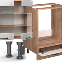 Vicco Cucina componibile Bianco casa di campagna 355 cm , PL Rovere