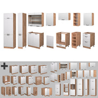 Vicco Cucina componibile Bianco casa di campagna 355 cm , PL Marmo