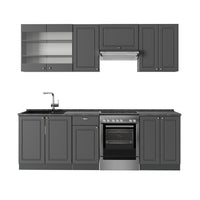 Vicco Cucina componibile Landhaus antrazit-oro 240 cm , PL Antracite