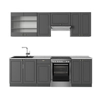 Vicco Cucina componibile Landhaus antrazit-oro 240 cm , PL Marmo