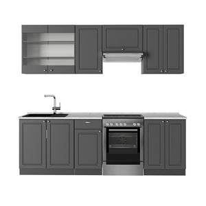 Vicco Cucina componibile Landhaus antrazit-oro 240 cm , PL Marmo