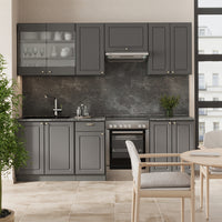 Vicco Cucina componibile Landhaus antrazit-oro 240 cm , PL Rovere
