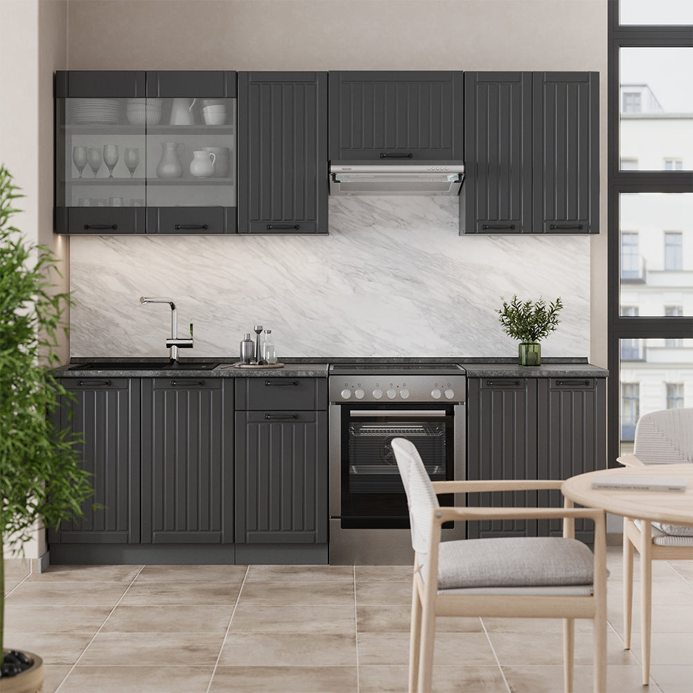 Vicco Cucina componibile Grigio scuro 240 cm , PL Antracite