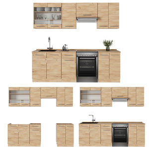 Vicco Cucina componibile Quercia dorata 240 cm senza piano di lavoro