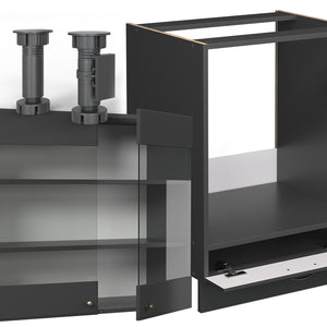 Vicco Cucina angolare completa Landhaus antrazit-oro 287 x 60 cm , PL Rovere