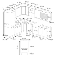 Vicco Cucina angolare completa Landhaus antrazit-oro 287 x 60 cm , PL Antracite