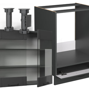 Vicco Cucina angolare completa Grigio scuro 287 x 60 cm , PL Rovere