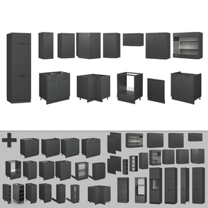 Vicco Cucina angolare completa Grigio scuro 287 x 60 cm , PL Antracite