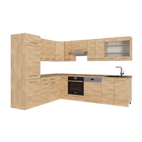Vicco Cucina angolare completa Quercia dorata 287 x 60 cm , PL Rovere