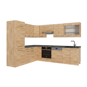 Vicco Cucina angolare completa Quercia dorata 227 x 60 cm , PL Antracite