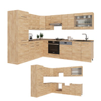 Vicco Cucina angolare completa Quercia dorata 227 x 60 cm , PL Antracite