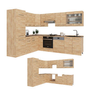 Vicco Cucina angolare completa Quercia dorata 227 x 60 cm , PL Antracite