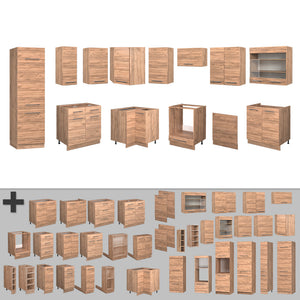 Vicco Cucina angolare completa Quercia dorata 287 x 60 cm , PL Rovere