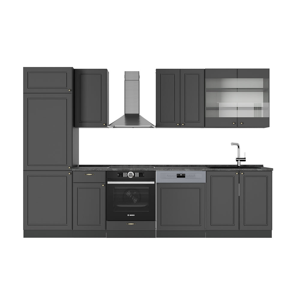 Vicco Cucina componibile Landhaus antrazit-oro 300 cm , PL Antracite