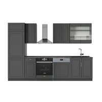 Vicco Cucina componibile Landhaus antrazit-oro 300 cm senza piano di lavoro