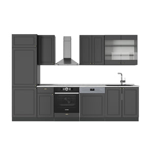 Vicco Cucina componibile Landhaus antrazit-oro 300 cm , PL Marmo