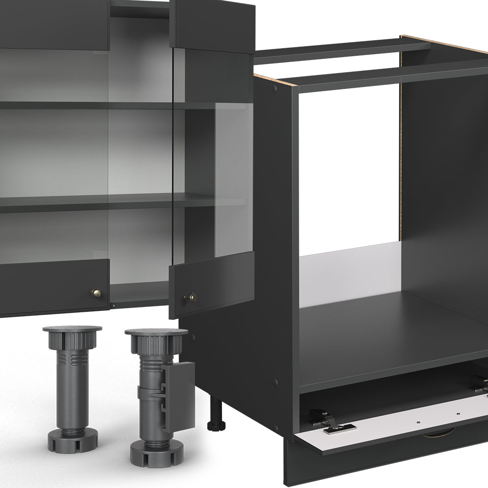 Vicco Cucina componibile Landhaus antrazit-oro 300 cm , PL Marmo