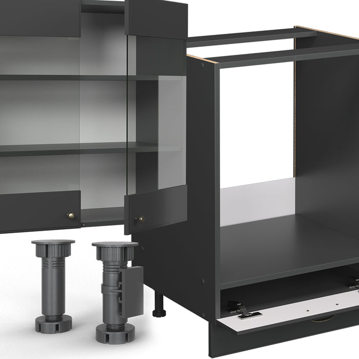 Vicco Cucina componibile Landhaus antrazit-oro 300 cm , PL Rovere