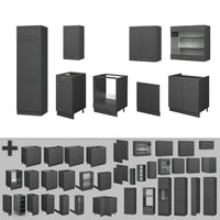 Vicco Cucina componibile Landhaus antrazit-oro 300 cm , PL Rovere