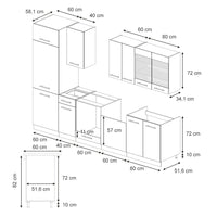Vicco Cucina componibile Antracite lucido 300 cm , PL Antracite