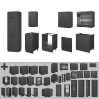 Vicco Cucina componibile Grigio scuro 300 cm senza piano di lavoro