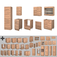 Vicco Cucina componibile Quercia dorata 300 cm senza piano di lavoro