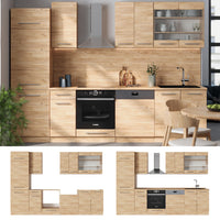 Vicco Cucina componibile Quercia dorata 300 cm , PL Marmo