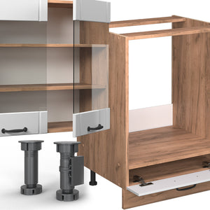 Vicco Cucina componibile Bianco casa di campagna 300 cm senza piano di lavoro