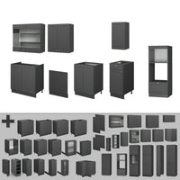 Vicco Cucina componibile Landhaus antrazit-oro 300 cm con armadio alto, PL Antracite