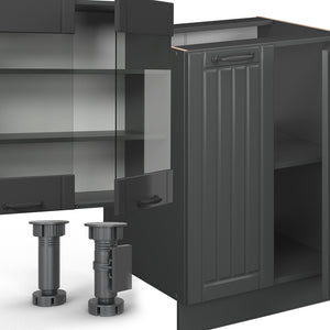 Vicco Cucina componibile Grigio scuro 300 cm con armadio alto, PL Antracite